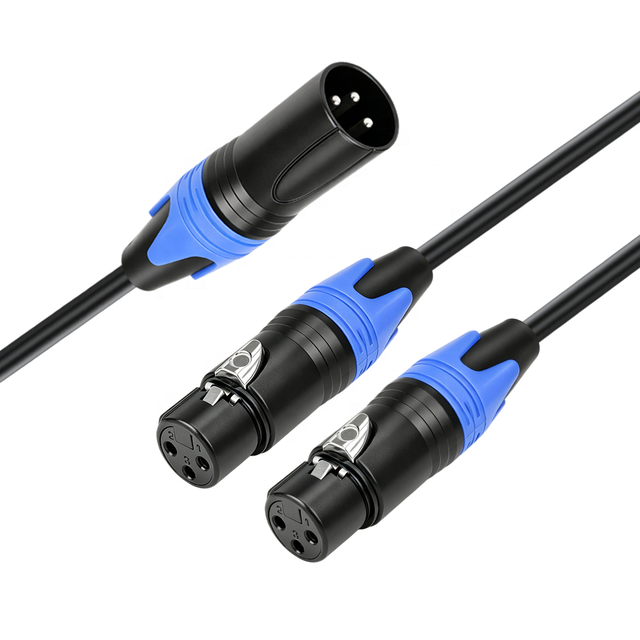 XLR Splitter, Balanced XLR Y Splitter Cable Male to 2 Female Balanced Audio Splitter for Microphone