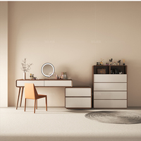 Ensemble coiffeuse de chambre d'hôtel haut de gamme moderne multifonctionnel avec miroir amovible, design en bois écologique