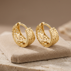Vente en gros de boucles d'oreilles créoles en or rempli 14K, 18K, 24K, boucles d'oreilles créoles personnalisées, boucles d'oreilles créoles tendance pour femmes, bijoux de mode, Oro Joyeria - Product Image 3