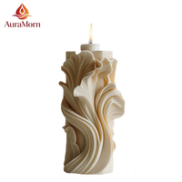 Bougie parfumée en cire de soja, longue durée de combustion, style européen, forme cylindrique unique, bougies en colonne, décoration de luxe pour la maison, fournisseur en gros