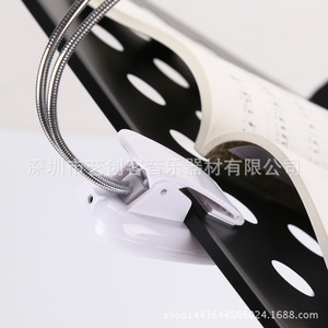 Led Clip <b>Light</b> Dual Arm 4 Led Rechargeable Battery Powered Music Stand Lamp White With Usb Charging And Brightness Control - Product Image 4