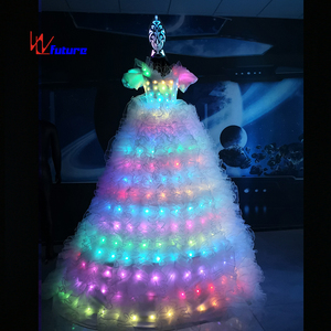 Vestido <span class=keywords><strong>de</strong></span> Baile LED <span class=keywords><strong>de</strong></span> Fibra Óptica a Todo Color <span class=keywords><strong>de</strong></span> Alta Calidad, Vestido <span class=keywords><strong>de</strong></span> Salón <span class=keywords><strong>de</strong></span> Baile Atractivo con Luces LED para Zancudos - Product Image 3