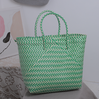 Panier de rangement pour fruits en PVC écologique, fait main, tressé avec poignée, pour la cuisine et les fêtes