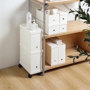Japanese Style Desktop <b>Storage</b> <b>Box</b> With Lid Wheels <b>Stackable</b> Office Organizer For Documents Toys Snacks Kitchen Use - Product Image 1