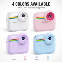 Kamera Mini HD 1080P Portabel untuk Anak-anak, Sudut Lebar 120, Printer Foto Instan dengan Kertas Thermal, Layar Plastik 2.4 inci, 1200mAh