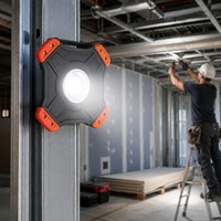 Lampe de travail portable rechargeable magnétique LED 2500LM COB avec batterie externe USB-C, IP54 et lumière rouge SOS 25W