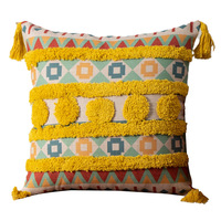 Ferme fait à la main marocain 18x18 Floral Boho brodé taies d'oreiller