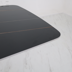 <strong>Nordic</strong> Luxury Modern Stainless Steel Minimalist Marble Top Rectangular Japandi Sintered Stone Dining <strong>Table</strong> for Restaurant - Product Image 5