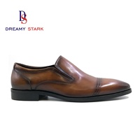 Chaussures de mariage originales en cuir véritable noir de haute qualité, confortables, à enfiler, style mocassin formel, faites à la main, avec logo personnalisé