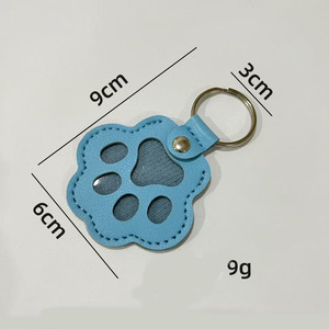 Creative Gifts Cartoon Cat Puppy Paw Shape PU Leather <b>pet</b> hair <b>memorial</b> storage bag Dog Hair Collector - Product Image 4