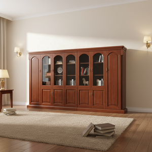 Muebles de Oficina Ejecutivos Clásicos de Madera Antiguos, Escritorio Ejecutivo + Gabinete + Silla + Mesa de Centro, Conjunto de Muebles de Oficina - Product Image 4