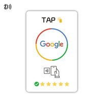 بطاقة مراجعة جوجل NTAG213/NTAG215 ذكية قابلة للطباعة NFC مخصصة بقدرة 13.56 ميجا هرتز بطاقة أعمال ذكية