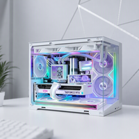 Boîtier d'ordinateur de jeu en acrylique G10 No Accessories Seaview Mid Tower pour ordinateur de bureau, compatible avec la refroidissement par eau 360, MicroATX