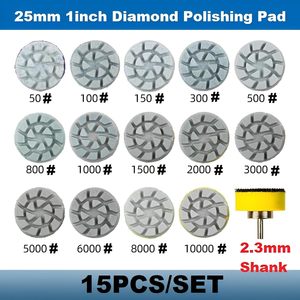 Bantalan Buffing berlian Mini 1 inci 25mm, bantalan Gerinda badan mobil kompatibel 10000mm Shank <span class=keywords><strong>Hook</strong></span> <span class=keywords><strong>Loop</strong></span> pemegang 14 buah Grit 50 #-<span class=keywords><strong>2</strong></span>.3 # - Product Image 2