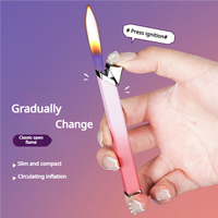 Vente en gros de mini-torches à jet personnalisées de luxe, écologiques, durables, mignonnes, à flamme unique, coupe-vent, à gaz butane, pour cigarettes, avec boîte cadeau