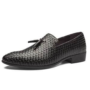 Scarpe da Uomo Nere Intrecciate in Pelle PU per Guida e Cerimonia - Product Image 2