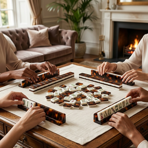 Jeu de Mahjong américain personnalisé en acrylique motif écaille de tortue, 160 tuiles, motif dessin animé imprimé, personnalisable - Product Image 2