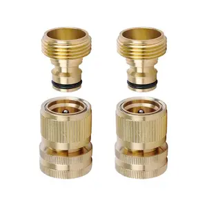 Solid Brass Garden Hose Quick Connector Quick Disconnect Water Hose Fittings for Garden Hose