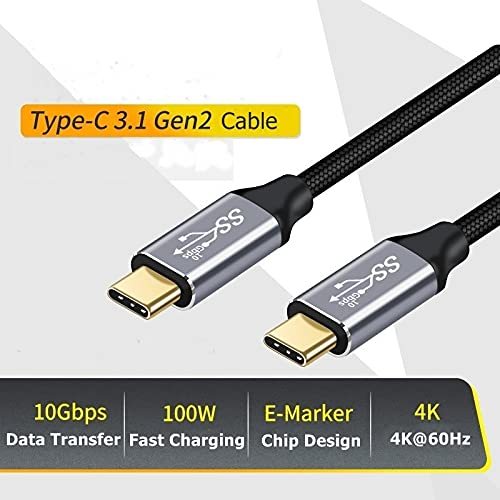High Speed USB C Cable 10Gbps Data Transfer 100W Fast Charging Cable for Laptop Smartphone
