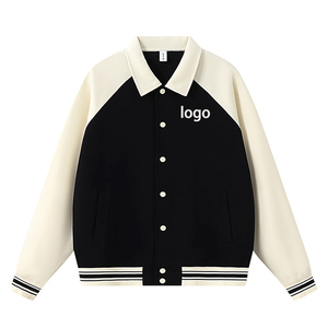 Chaqueta de Béisbol de Moda con Mangas Raglán y Solapa de Algodón de 380 g, Estampado Personalizado, Holgada, Estilo Béisbol, Prenda Exterior - Product Image 4