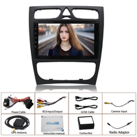 9 pouces 2 Din Android Auto Carplay voiture stéréo voiture lecteur multimédia Gps navigateur pour Mercedes Benz classe C W203 W209 2000-2004