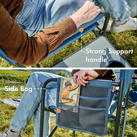 Chaise de camping pliante pour adultes avec table latérale, chaise de jardin pour adultes