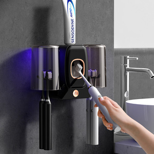 Wall Mounted Toothbrush Holder With UV Sterilizer For Electric Toothbrushes And <strong>Toothpaste</strong> <strong>Dispenser</strong> - Product Image 4