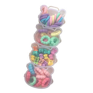 かわいい小さなクマボックスパッキング弾性ヘアロープフラワーヘアクリップ新しいヨーロッパデザインソフトナイロンゴムバンド女の子のための髪の爪 - Product Image 6