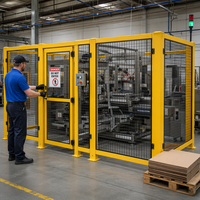 Cadre de protection de cellule robotique OEM personnalisé |   Fabrication soudée en acier inoxydable robuste, anti-corrosion, pour barrière de sécurité des machines