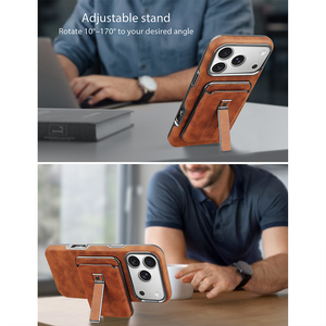 Fundas Magnéticas de Piel Sintética para Teléfono Móvil con Ranuras para Tarjetas y Soporte Protector para iPhone 17 14 15 16 Pro Max, Gran Venta - Product Image 5