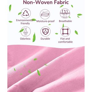 Organisateur de porte suspendu en tissu non tissé rose avec 5 grandes poches et 10 poches latérales en filet pour rangement de bébé - Product Image 4