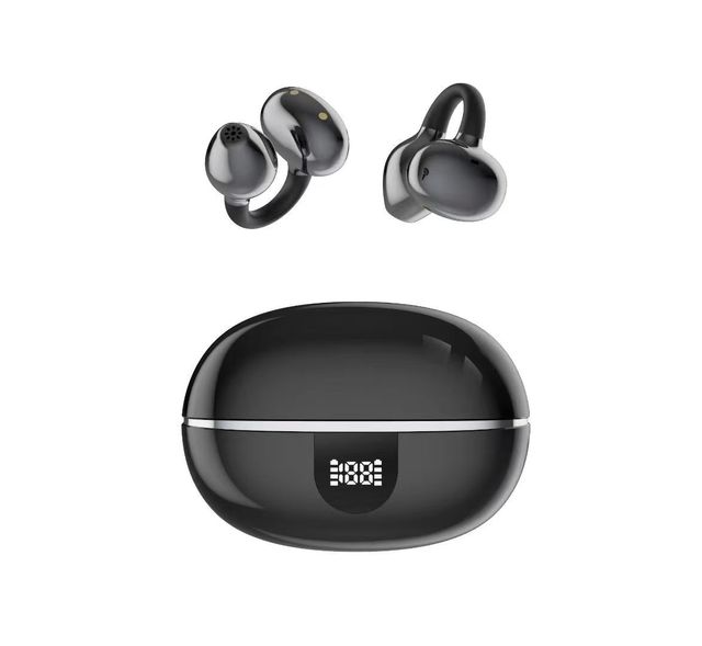 2026 New Silicon Earclip Tws Earphone Hot Selling New Design Tws Earbuds with Battery Display Silicone Earclip Outdoor Earbuds