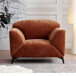 Sillón Individual de Tela Chenille Suave de Estilo Minimalista Italiano, Sofá Cama con Reposabrazos Ajustables para Sala de Estar - Product Image 4