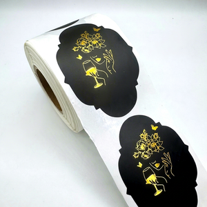 Luxury Custom Gold Foil Printing Permanent Waterproof Hair Beard Growth Essential Oil Candle Packaging Dropper Label Sticker for - Product Image 1
