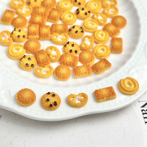 Kawaii Cute Glow in the Dark Simulated <b>Cookie</b> Biscuit Nail Charms Small Mini 3D Resin Flat Back Food Decoration for Nails - Product Image 5