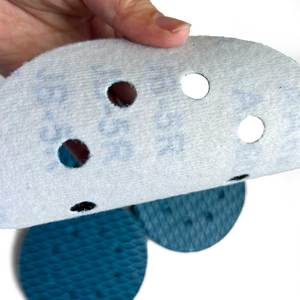 Disque de ponçage circulaire bleu floqué anti-colmatage et résistant <span class=keywords><strong>à</strong></span> l'usure de 5 pouces (12,5 cm) pour le ponçage et le polissage du bois et des murs - Product Image 6