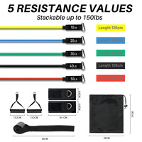 Bandes de résistance avec sangles de cheville pour exercices de fessiers, entraînement des jambes et des hanches, kit d'ancrage de porte pour fitness à domicile