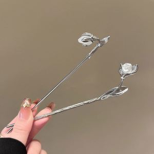 Palillos para el Cabello con Flores Chinas para Mujer, Decoración de Flores con Perlas de Imitación Vintage, Pinza para el Cabello, Joyería para la Cabeza Hanfu, Accesorios para el Cabello - Product Image 3