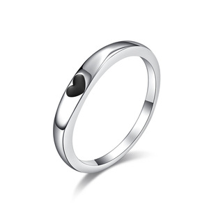 Japanese and Korean style minimalist luxury heart-shaped <b>titanium</b> steel women's <b>ring</b>, niche design, suitable for weddings, propo - Product Image 5
