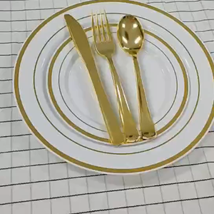 Ensemble de couverts jetables PS à revêtement <span class=keywords><strong>argent</strong></span>é/couverts/couteau en <span class=keywords><strong>plastique</strong></span> <span class=keywords><strong>argent</strong></span>é jetables, <span class=keywords><strong>fourchette</strong></span>, cuillère - Product Image 6