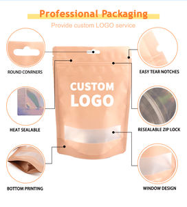 Bolsas Mylar de pie de plástico PE de sellado térmico de alta barrera, resistente a la grasa de aceite, embalaje de grado alimenticio para goma de mascar, grasa a prueba de aceite - Product Image 4