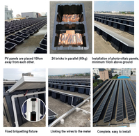 Système de montage solaire au sol BRISTAR avec support de ballast en plastique plat pour panneaux photovoltaïques en HDPE et PP