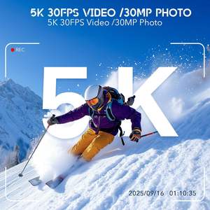 Cámara de Acción Hiicam 5K 30FPS Resistente al Agua 30m con EIS, WiFi, Control Remoto por Aplicación, Tarjeta de 64GB, Gran Angular de 170°, Cámara Deportiva - Product Image 2