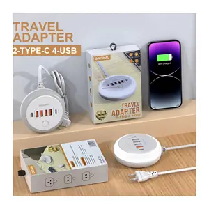 New round PD 20W Portable Desktop Power strip USB wall charger, Factory Price US/EU/AU Plug Phone Charger Adapter sockets