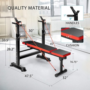 Banco de Pesas Plegable Multifuncional - Diseño Plano y Ajustable para Gimnasio y Uso Doméstico - Product Image 5