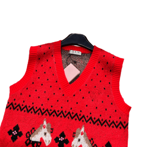 Camiseta sin mangas de punto estilo nórdico vintage para mujer, chaleco de punto con cuello en V, uso diario - Product Image 3