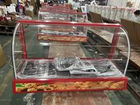 Vitrine de présentation isotherme commerciale en verre incurvé pour boissons chaudes, idéale pour restaurants, poulet frit et aliments chauds