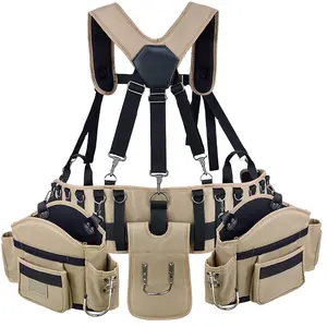 Free Sample Heavy Duty Carpenters Tool Belt Professional Tool Waist Bag Comfort Rig Tool Belt with Adjustable Suspender