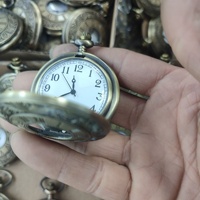 Jam Saku Kuarsa Pola Klasik Retro Gaya Inggris Romantis, Casing Paduan Logam, Dial 44mm, Jam Saku Bergaya Antik
