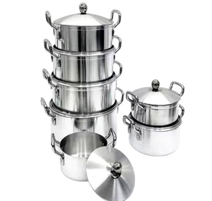 Olla Grande <span class=keywords><strong>de</strong></span> Aluminio <span class=keywords><strong>de</strong></span> Alta Calidad para Sopa y Caldo, con 2 Asas y Tapa, para Cocinas <span class=keywords><strong>de</strong></span> Gas e Inducción, Venta al por Mayor para Papúa Nueva Guinea - Product Image 3